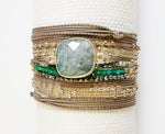 MOON BRACELET WRAP PRECIOUS STONES 3 CHAINS